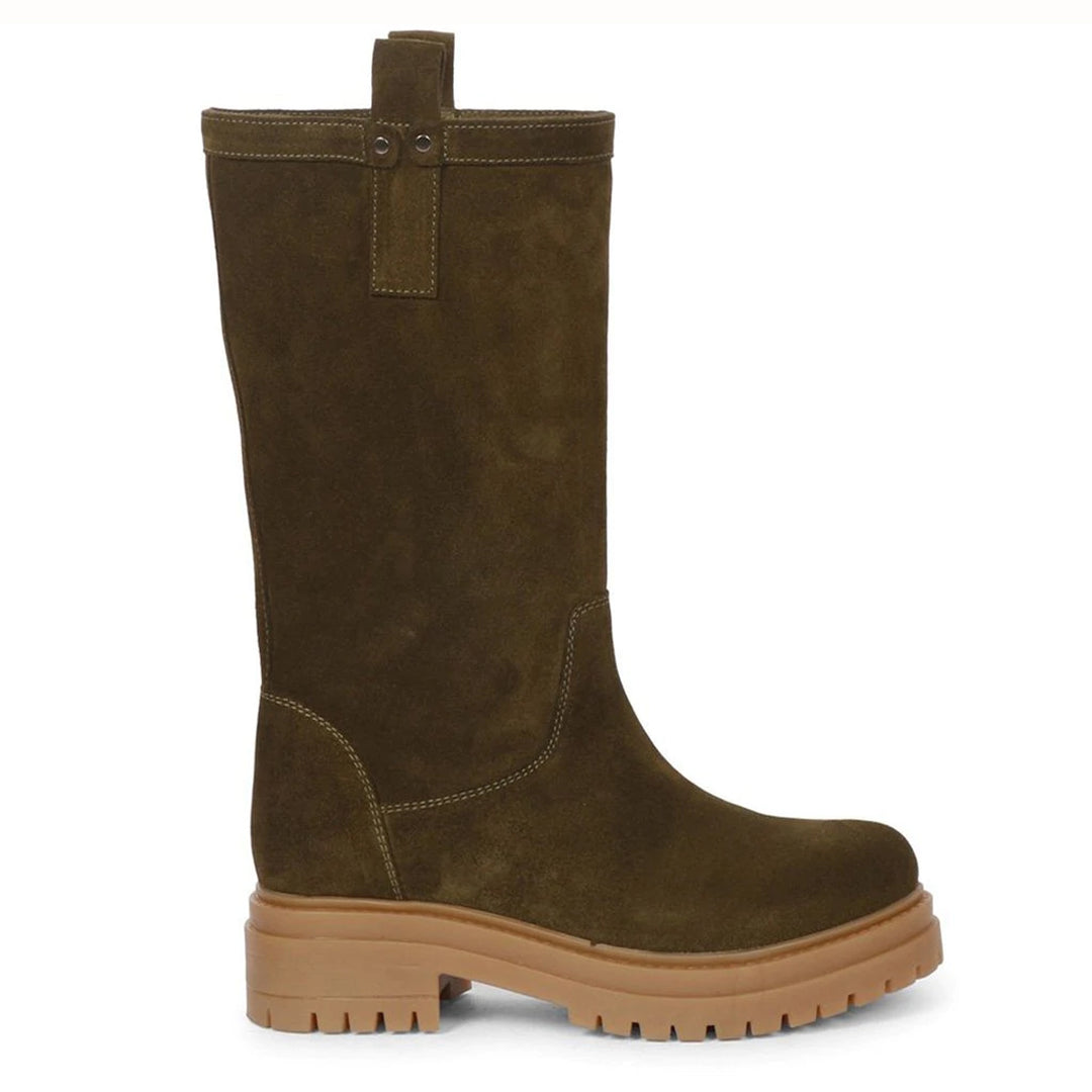 Alexandra Green Suede Pull On Boot