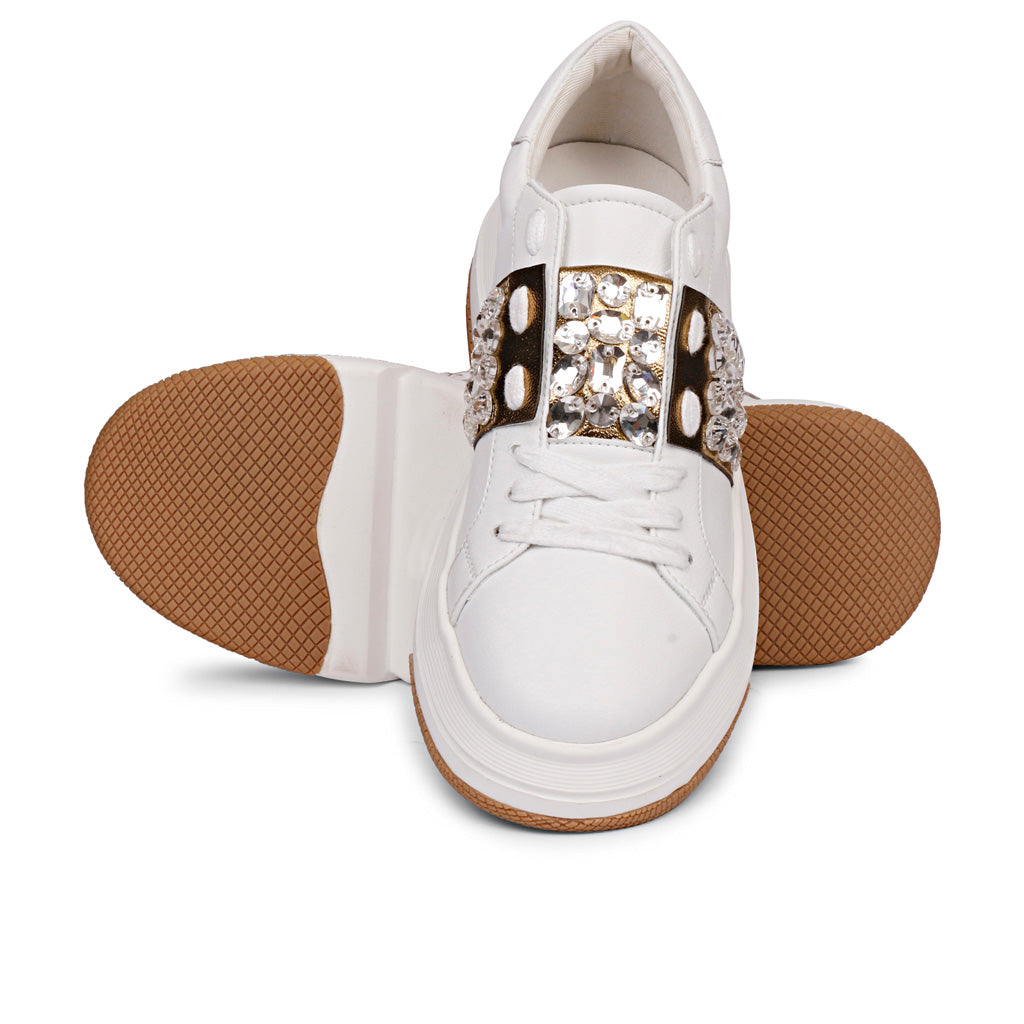 Joanna crystal embellished Off White Sneakers
