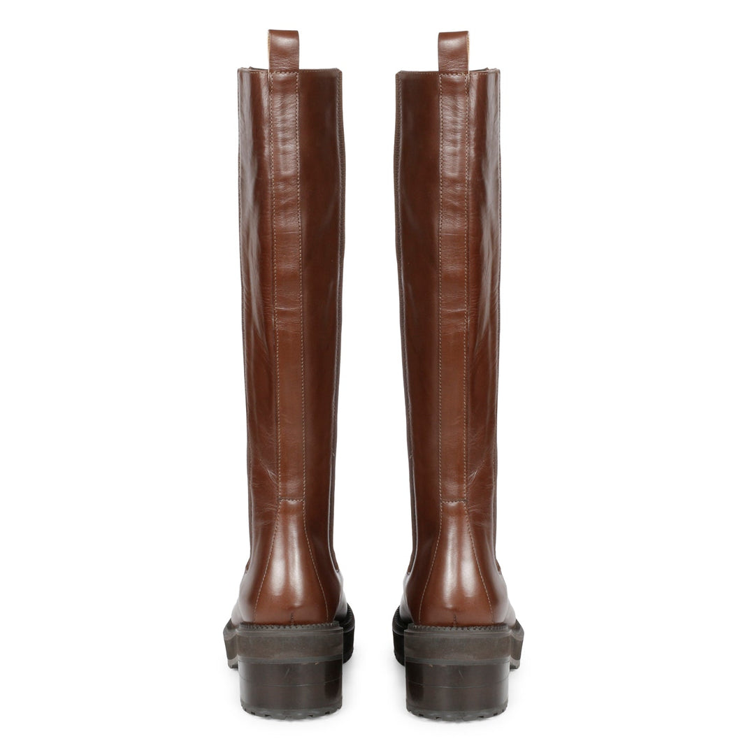 Saint Adriana Brown Leather Knee High Long Boots