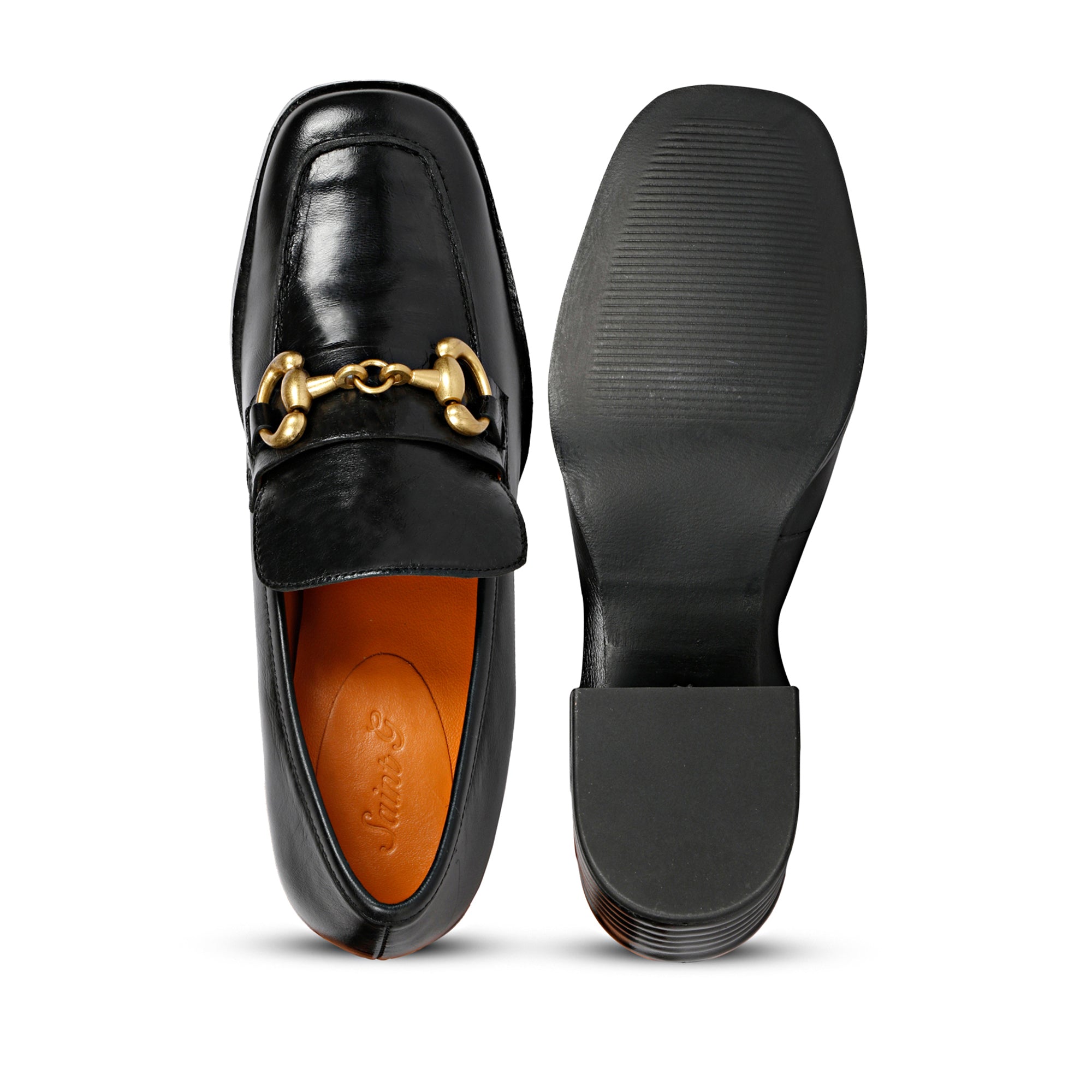 Valentina Black Leather Handcrafted Shoes – SaintG USA