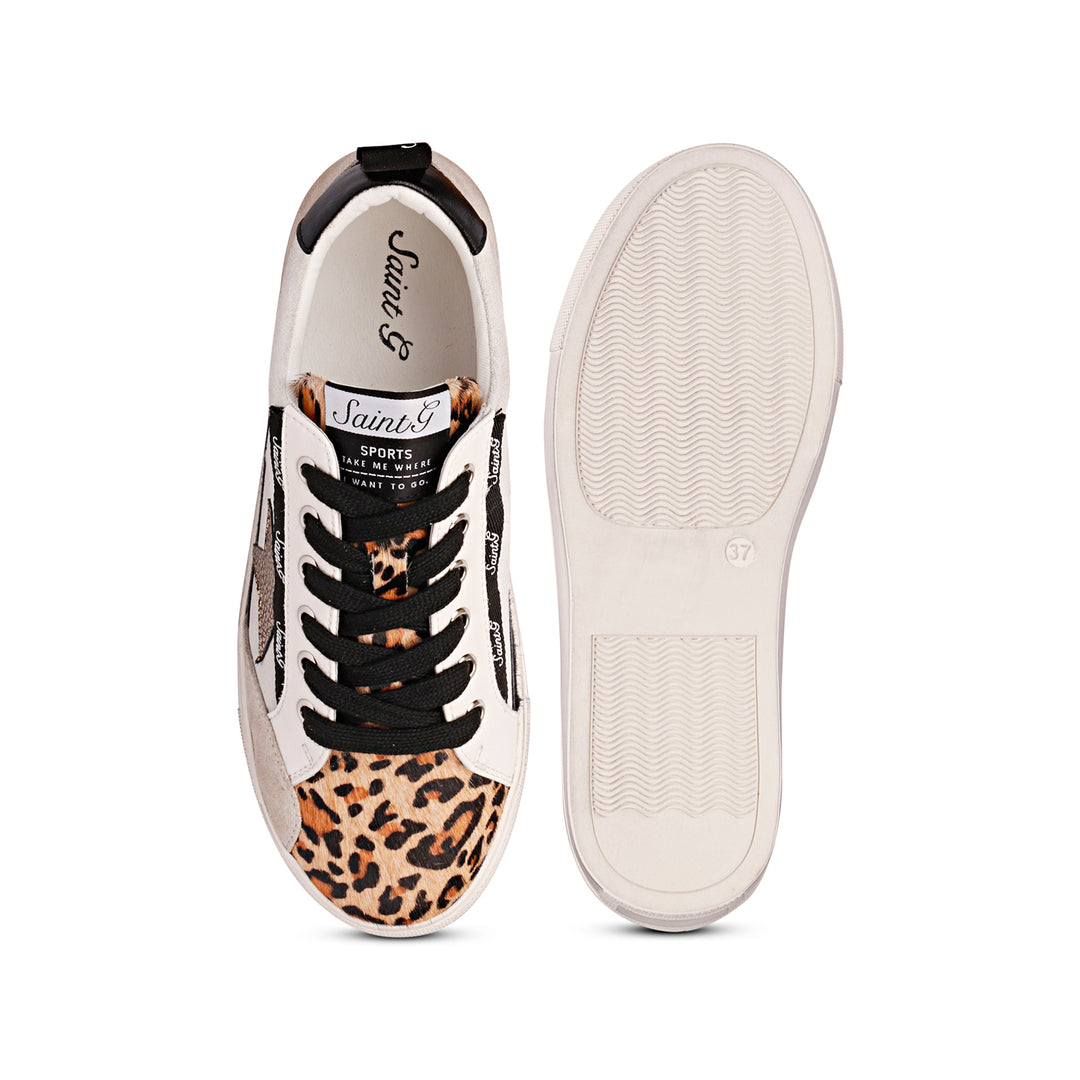 Stefani White Leather Sneakers