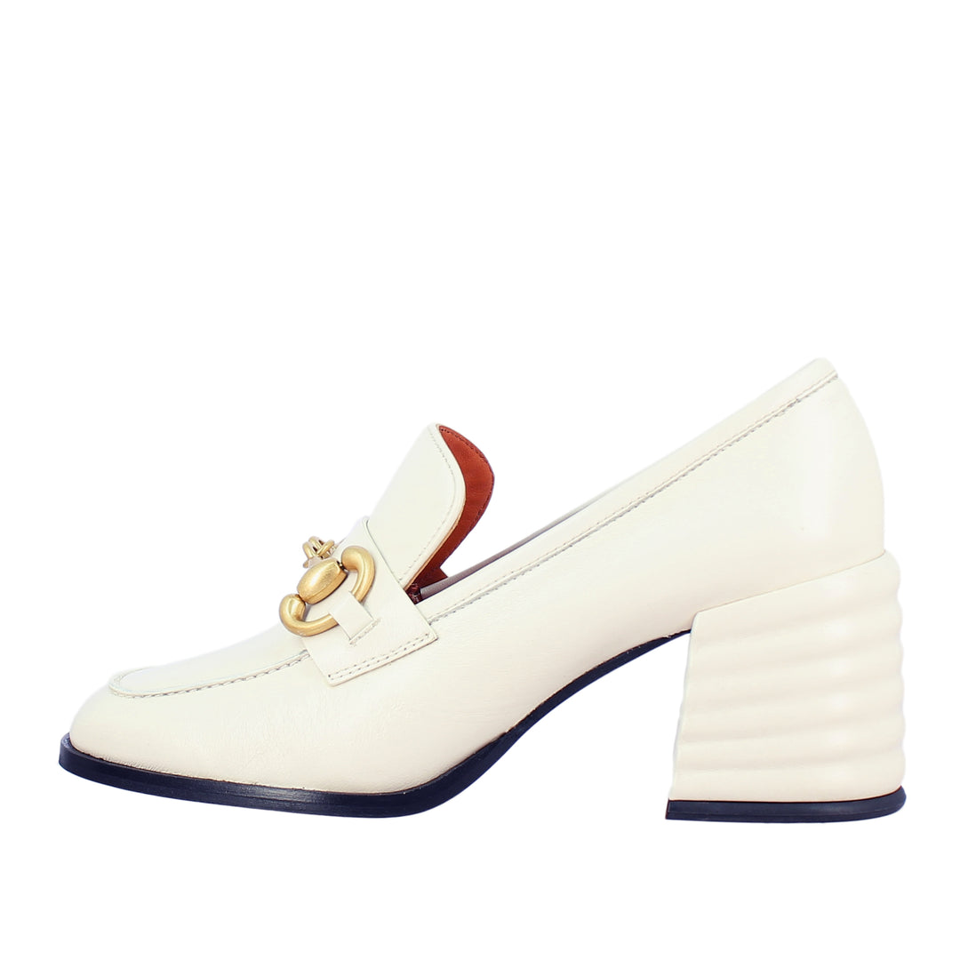 Valentina  White Leather Handcrafted Shoes