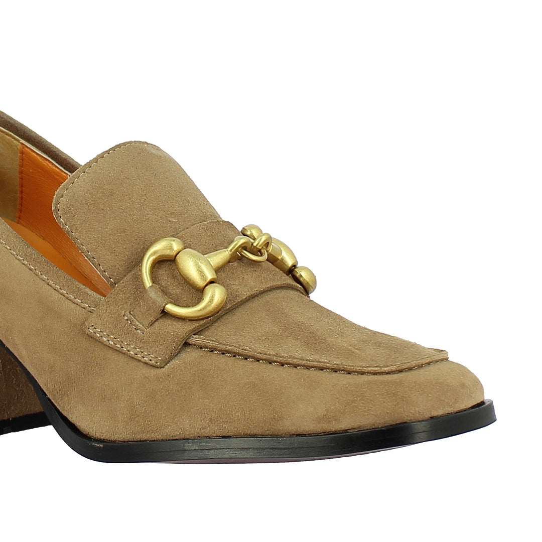 Valentina Taupe Suede Leather Handcrafted Shoes