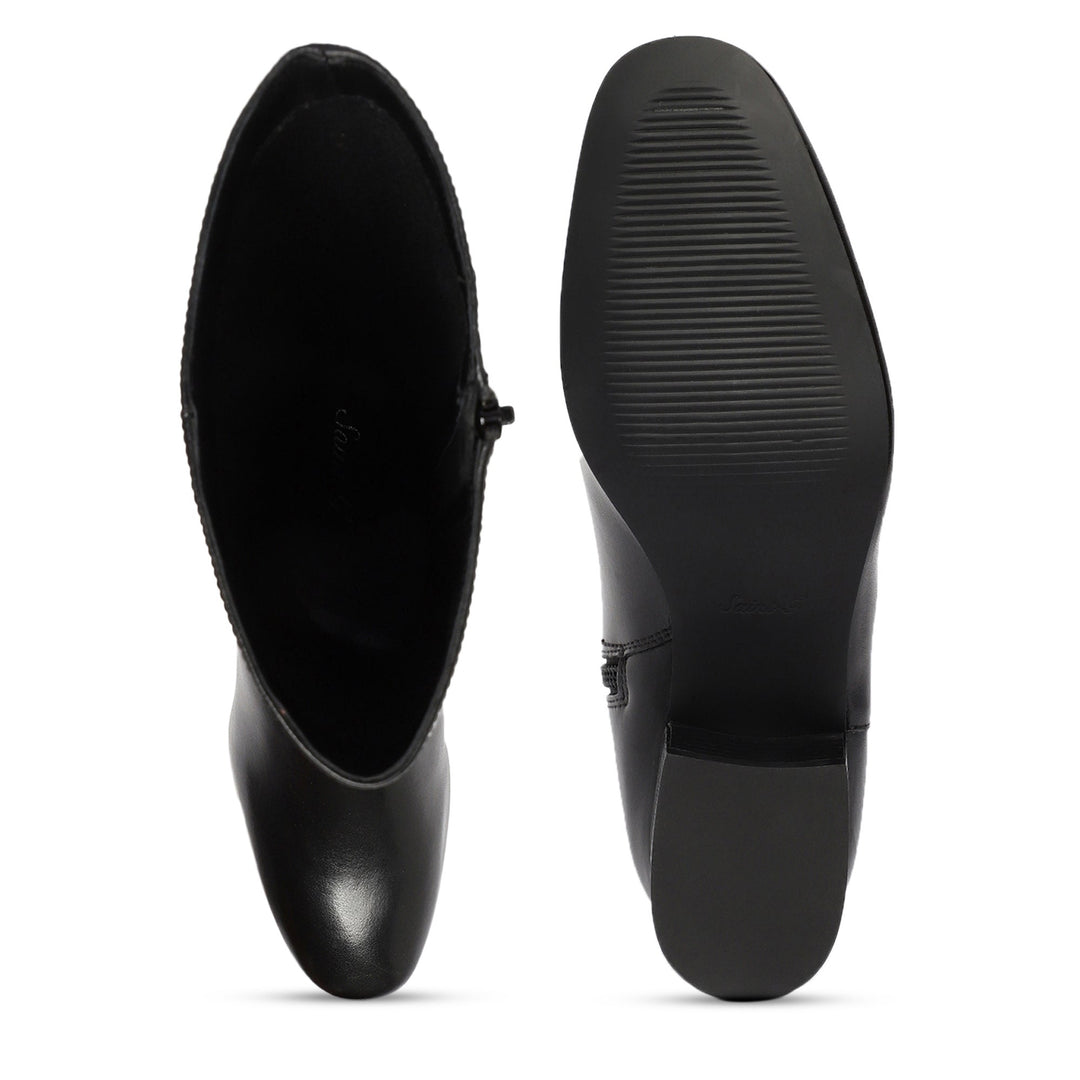 Saint Ivanna Black Leather Knee High Boots - SaintG US