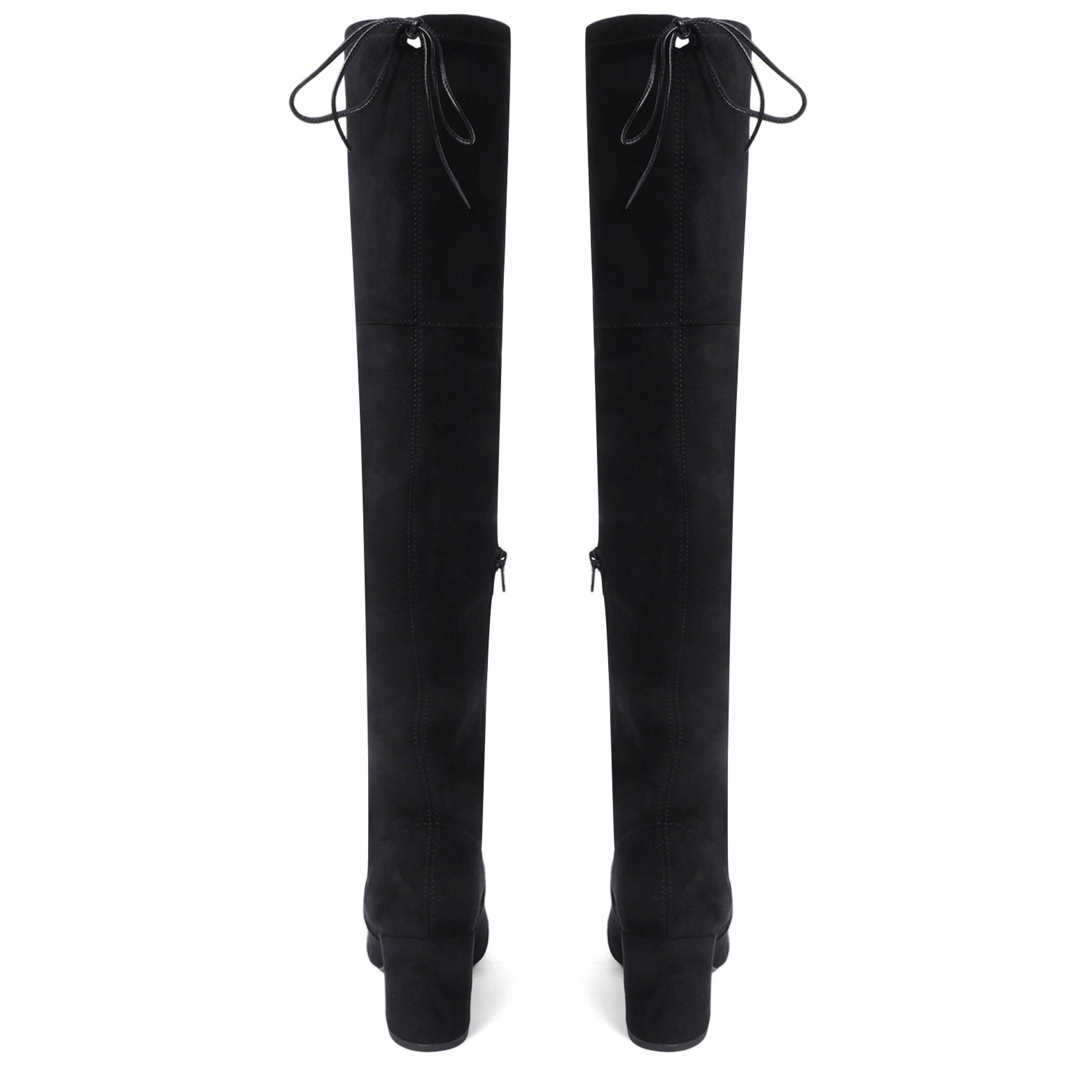 Saint Luisa Black Stretch Suede Above The Knee Boots – SaintG USA