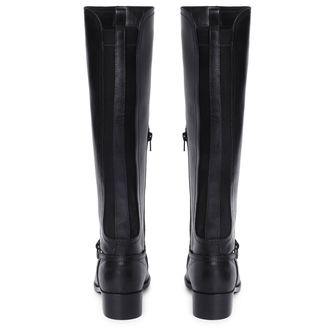 Saint Drusilla Black Leather Knee High Boots - SaintG