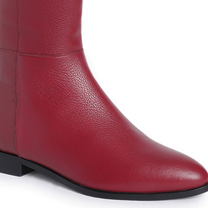 Saint Grace Burgundy Leather Above The Knee Boots