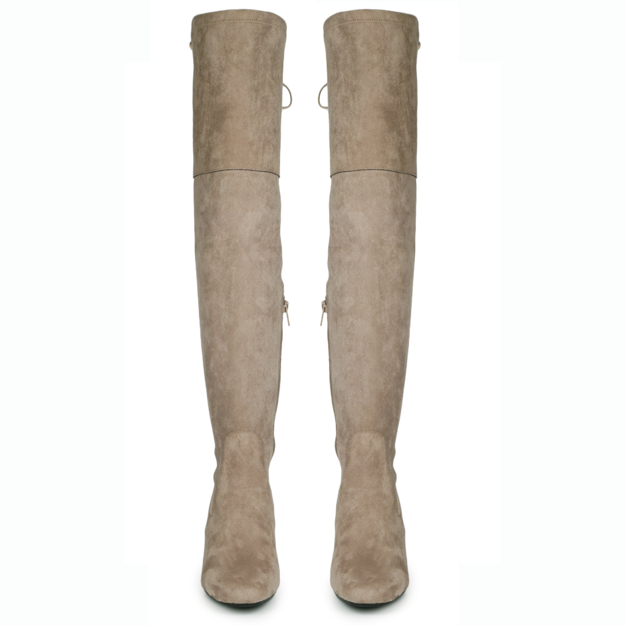 Saint Luisa Taupe Stretch Suede Above The Knee thigh high