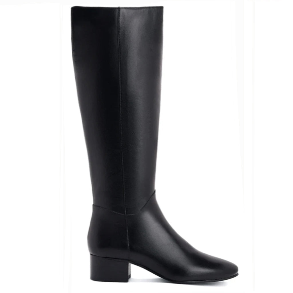 Saint Ivanna Black Leather Knee High Boots - SaintG US