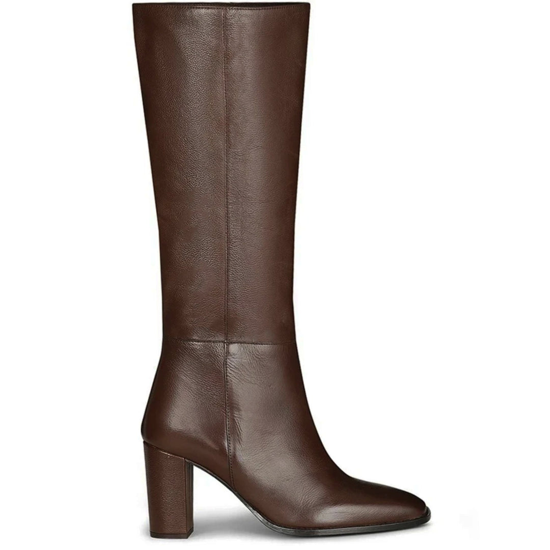 Saint Lia Brown Leather Knee High Slouch Boots - SaintG US