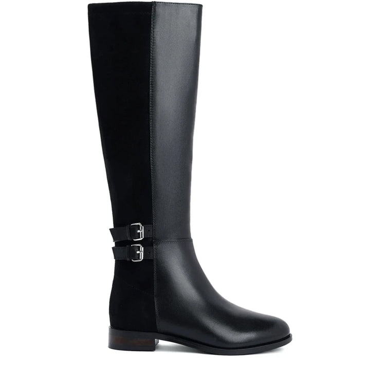 Saint Serafina Black Leather Knee High Boots - SaintG US