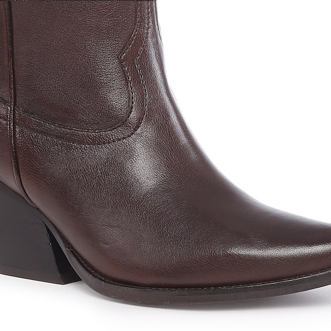 Saint Loanna Brown Leather Long Boots