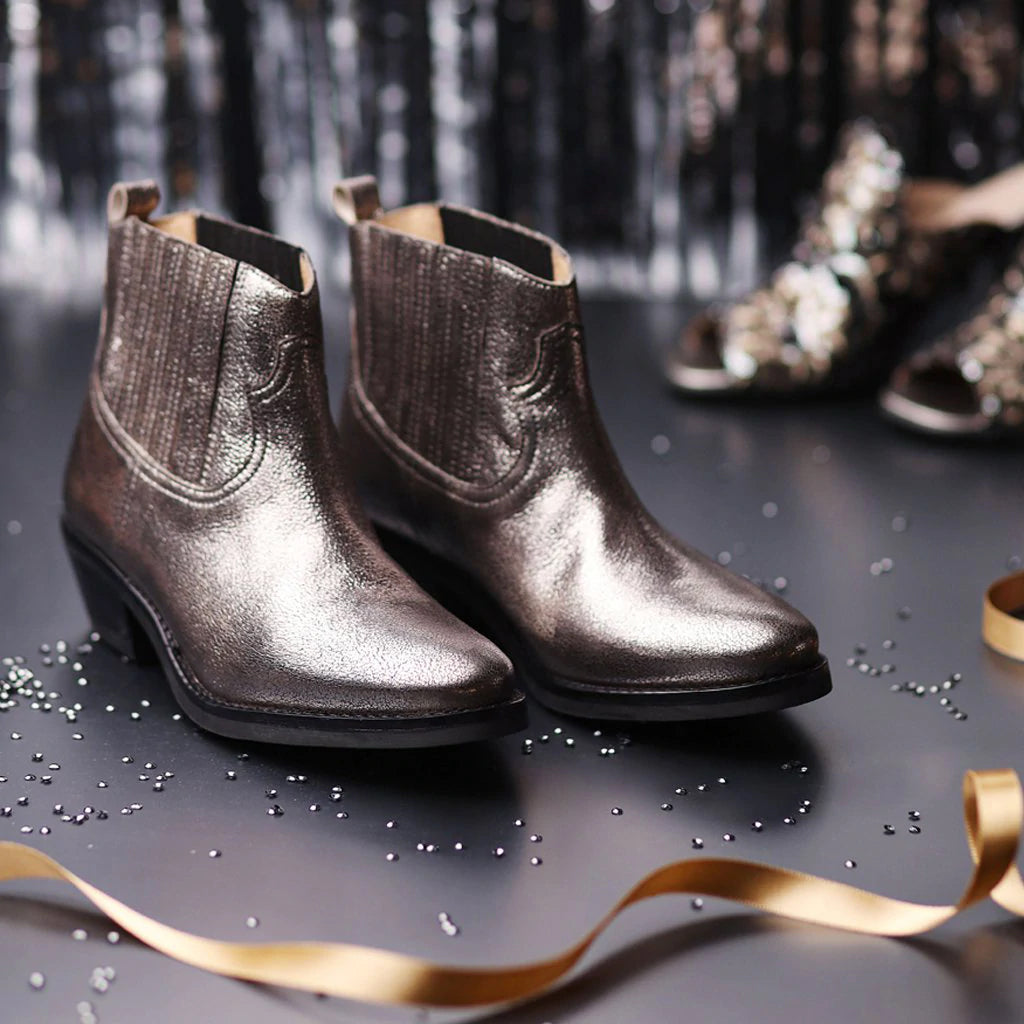 Metallic silver best sale ankle boots