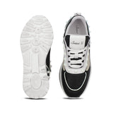 Saint Ginevra White Black Grey Leather Sneakers