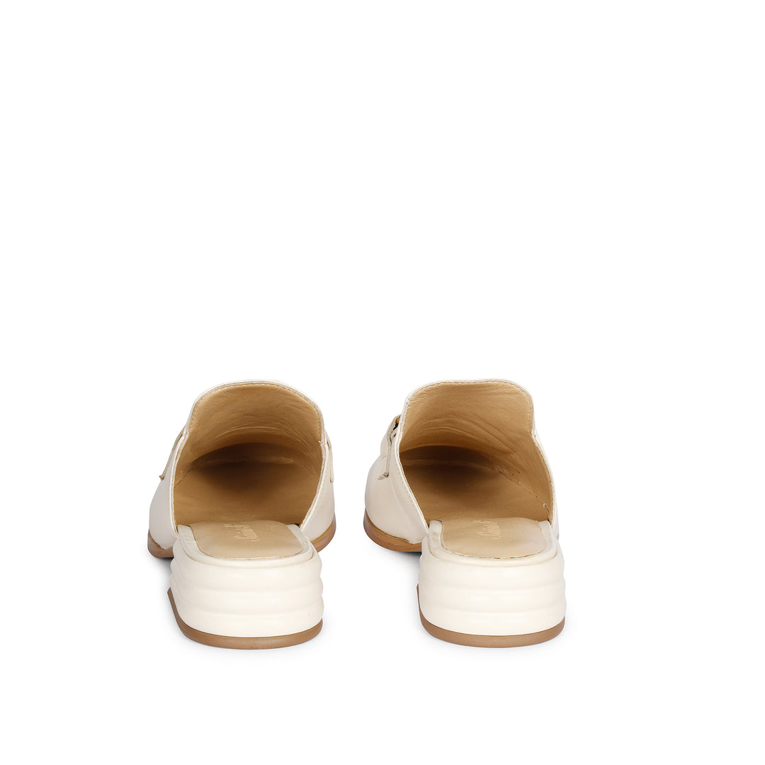 Salvie Off White Leather Mule