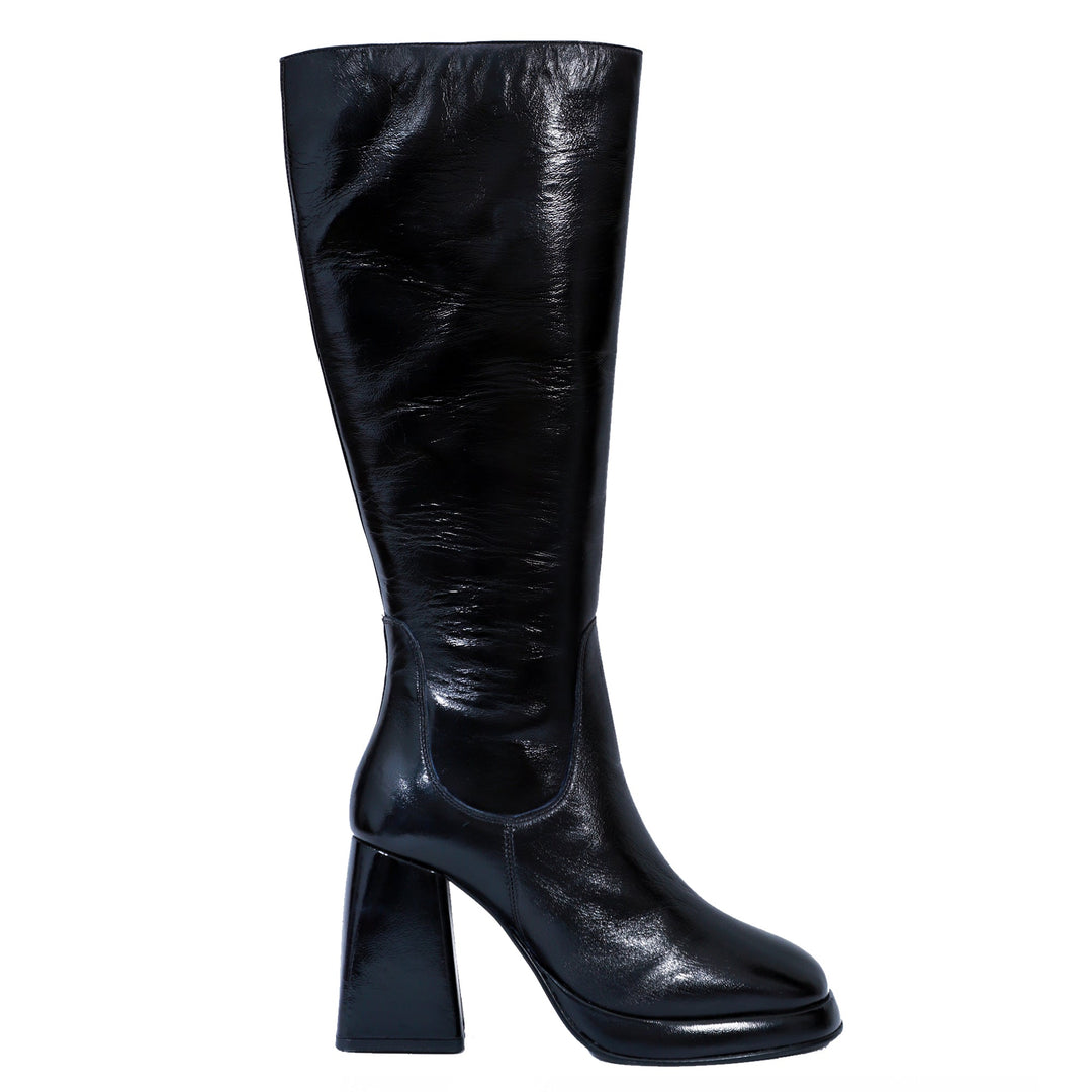 Saint Zlaretta Black Leather Knee High Boots