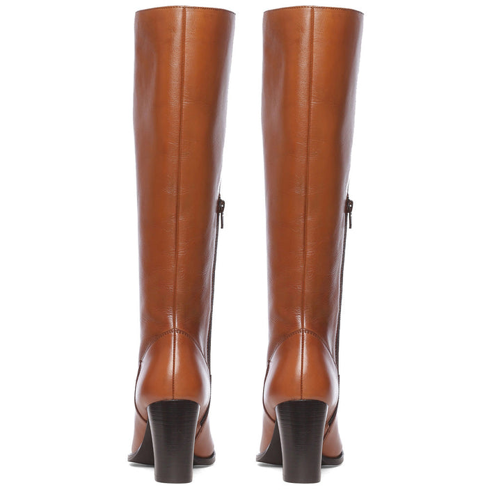 Saint Gillian Tan Leather Knee High Long Boots