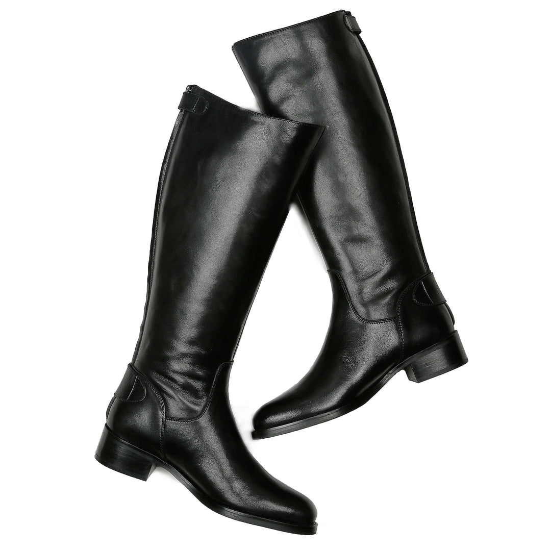 Saint Stella Black Leather Knee High Boots - SaintG