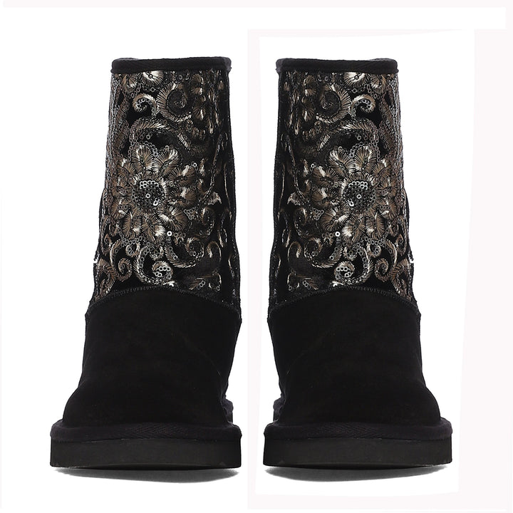 Corah Sequins Black Snug Boots